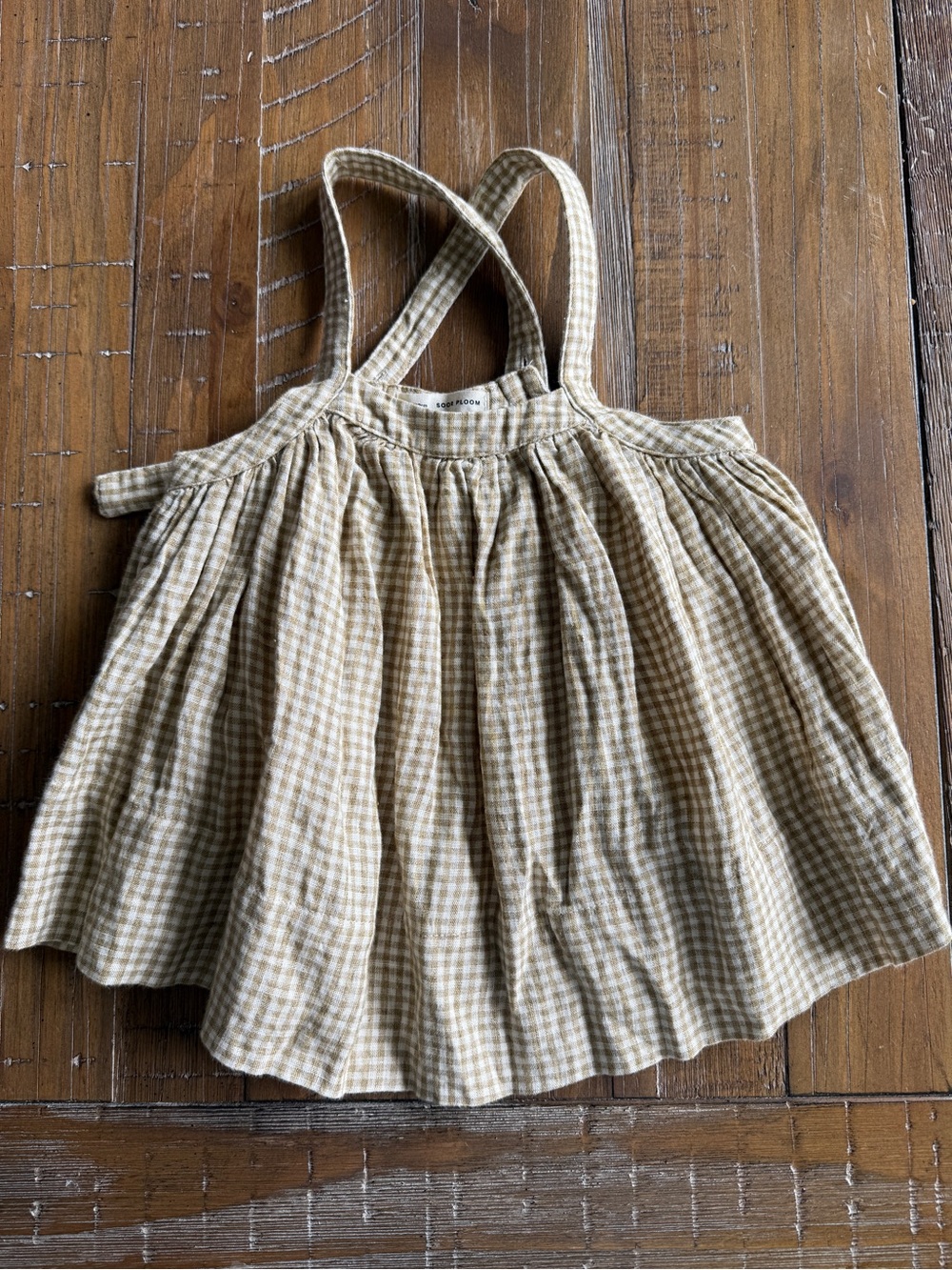 Soor Ploom Gingham Linen Pinafore